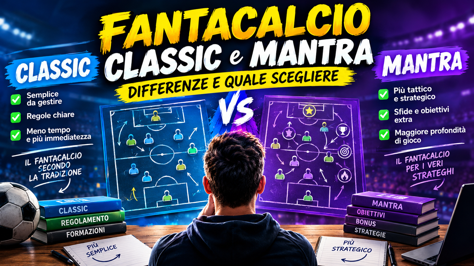 Fantacalcio Classic e Mantra a confronto: differenze tra modalità di gioco e quale scegliere.