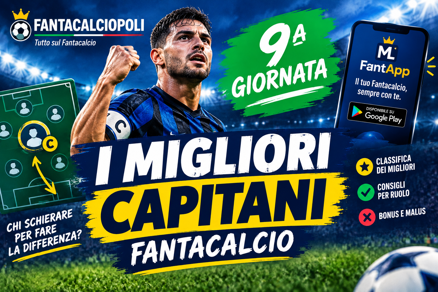 Migliori capitani fantacalcio 9 giornata: i consigli su chi schierare con la fascia nel turno infrasettimanale di Serie A