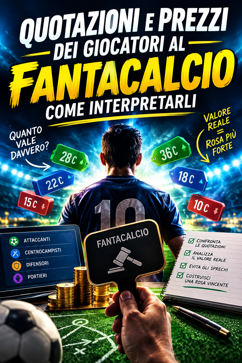 Quotazioni e prezzi dei giocatori al Fantacalcio: come interpretarli e valutare il valore reale all’asta