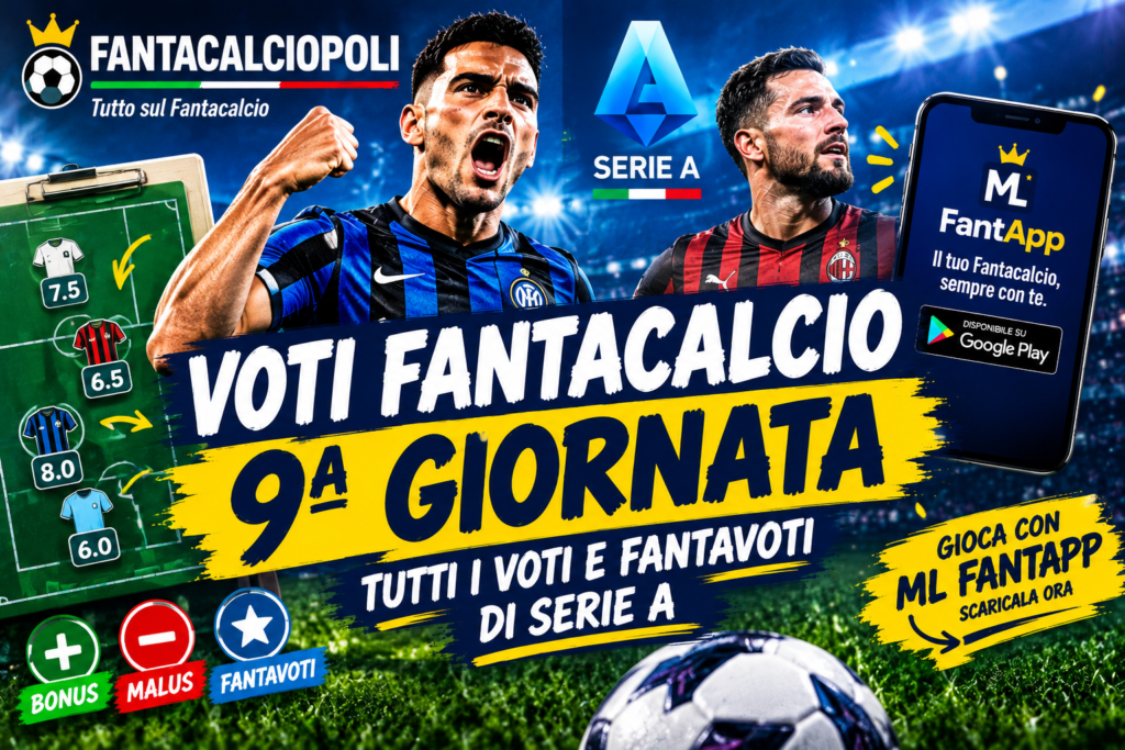 voti fantacalcio 9ª giornata serie a