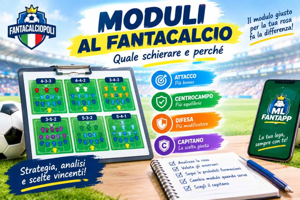 Moduli al Fantacalcio: quale schierare e perché (guida completa)